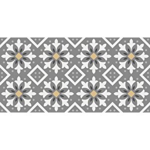 Yer Kaplama Zemin Kaplama Folyosu 65x130 Cm Gri Çiçek
