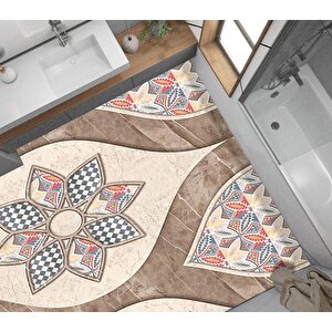Yer Kaplama Zemin Kaplama Folyosu 65x130 Cm Tile Flowers