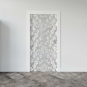 Kapı Giydirme Kapı Sticker Folyosu 3d Beyaz Yapraklar