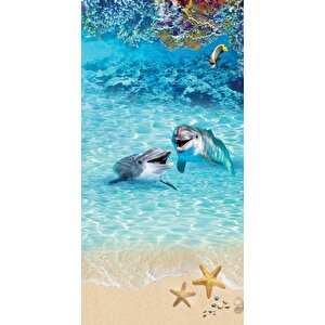 Kapı Giydirme Kapı Sticker Folyosu Yunus Balığı Deniz