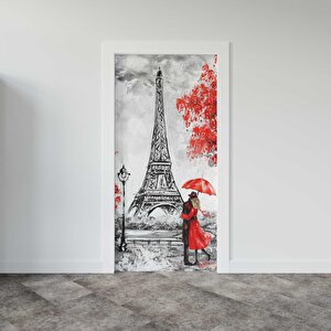 Kapı Giydirme Kapı Sticker Folyosu Paris Yağlıboya