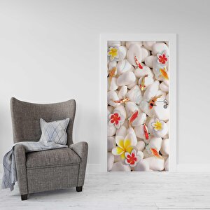 Kapı Giydirme Kapı Sticker Folyosu Taşlar Çiçek Balık