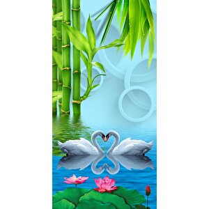 Kapı Giydirme Kapı Sticker Folyosu Bambu Kuğu