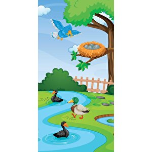 Kapı Giydirme Kapı Sticker Folyosu Kuş Ördek