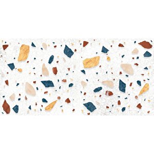 Yer Kaplama Zemin Kaplama Folyosu 65x130 Cm Terrazzo Renkli Mermer