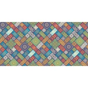 Yer Kaplama Zemin Kaplama Folyosu 65x130 Cm Mandala