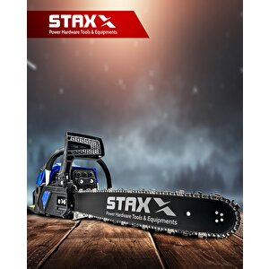 Staxx Power Turbox970 52cc Benzinli Ağaç Kesme Motorlu Testere Hızar Turuncu + Gözlük Eldiven