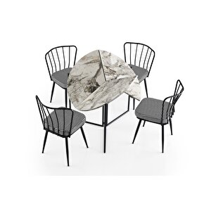 Çi̇çek Masa, Beyaz Mermer, 100x100