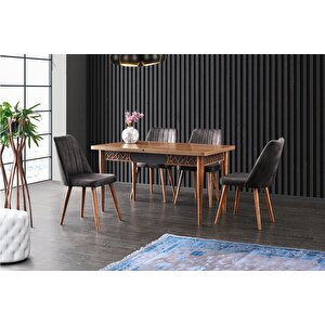 Armi̇n Masa Ve Cannes Sandalye Takımı, Cevi̇z, 130x80
