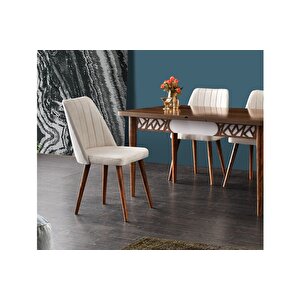 Armi̇n Masa Ve Cannes Sandalye Takımı, Cevi̇z, 130x80