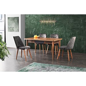 Armi̇n Masa Ve Meri̇da Sandalye Takımı, Cevi̇z, 130x80