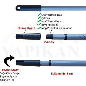 Teleskopik Metal Ayarlanabilir Sırık 2 metre