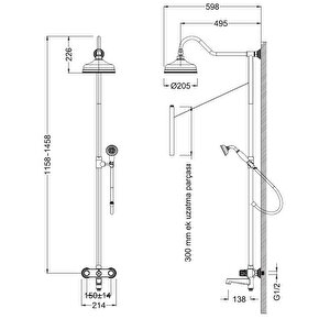 Orient Banyo Bataryası Duş Kolonu El Duşu Seti Krom 1005-0031
