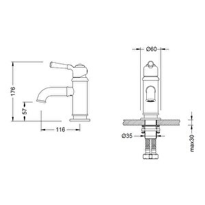 Burlington Lavabo Bataryası Antik Siyah 1004-0001-ab