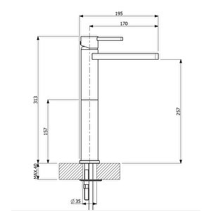 Canyon Swarovski® Yüksek Lavabo Bataryası Antik Siyah 1014-0002-sb