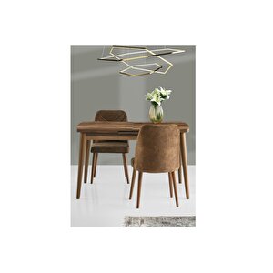 Kasti̇lya Masa Ve Meri̇da Sandalye Takımı Kahve 130 x 80 Cm