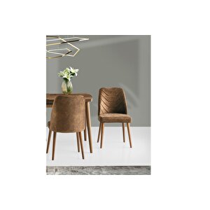 Kasti̇lya Masa Ve Meri̇da Sandalye Takımı Kahve 130 x 80 Cm