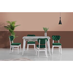 Kasti̇lya Masa Ve Pri̇me Sandalye Takımı Yeşi̇l 130 x 80 Cm