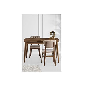 Kasti̇lya Masa Ve Pri̇me Sandalye Takımı Krem  130 x 80 Cm