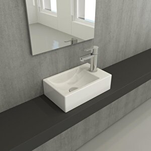 Milano Dar Sağ Lavabo 1419-001-0126 Parlak Beyaz