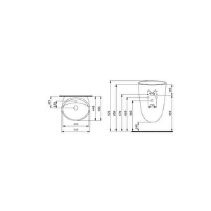 Venezia Asma Monoblok Lavabo Mat Siyah 1083-004-0126