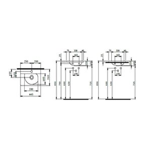 Taormina Arch 45 Cm Lavabo Mat Buz Mavi 1015-029-0126