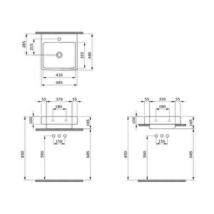Scala Tezgahüstü Lavabo 48x48 Parlak Beyaz 1076-001-0126