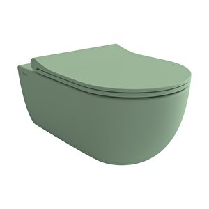 V-tondo Kanalsız Asma Klozet + Soft Kapak Mat Mint Yeşil
