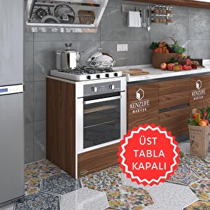 Ankastre Modülü Kabini Neon Cvz Fırın Ocak Dolabı Sabit Tabla Beyaz