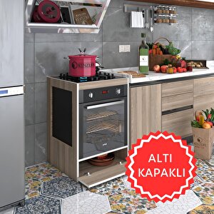 Ankastre Modülü Kabini Vanadyum3 Crd Fırın Ocak Dolabı Kapaklı Beyaz