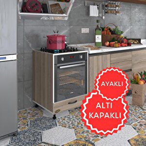 Ankastre Modülü Kabini Radon Crd Fırın Ocak Dolabı Kapaklı Ayaklı Beyaz