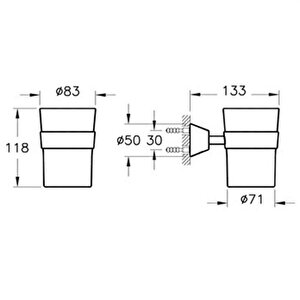 Vitra Matrix Diş Fırçalığı - Krom