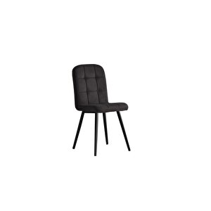 Essen Masa Ve Etro Sandalye Takımı Si̇yah Mermer Desen 130 x 80 Cm