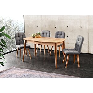 Essen Masa Ve Etro Sandalye Takımı Cevi̇z 130 x 80 Cm