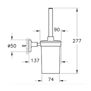 Vitra Base 300 Krom Duvardan Tuvalet Fırçalığı