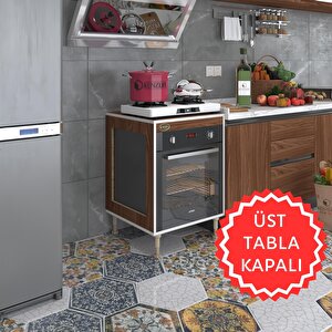 Ankastre Modülü Kabini Esena Mono3 Cvz 89-81*60*56 Fırın Ocak Dolabı Ayarlı Ayaklı Üstü Kapalı Beyaz