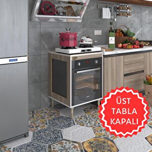 Ankastre Modülü Kabini Esena Mono3 Crd 89-81*60*56 Fırın Ocak Dolabı Ayarlı Ayaklı Üstü Kapalı Beyaz