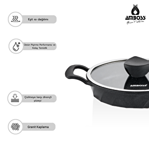 Kuvarz 7 Parça Tencere Seti Siyah