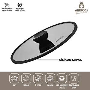 Amboss Kuvarz 7 Parça Tencere Seti Siyah