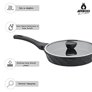 Amboss Kuvarz 7 Parça Tencere Seti Siyah