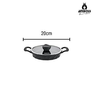 Amboss Kuvarz 7 Parça Tencere Seti Siyah