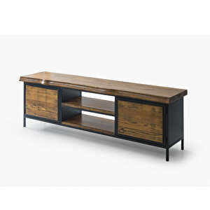 Eymense Wooden Kahverengi Ladin Ahşap Tv Ünitesi Seti
