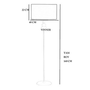 Vinner Munch Beyaz Kaplama Metal Burgulu Tek Ayaklı Lambader - Krom Şeritli Haki