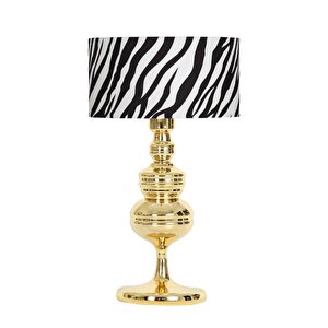 Vinner Munch Gold Kaplama Metal Abajur - Zebra Desenli