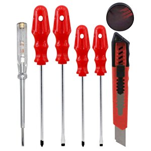 (7'li Set) Tornavida Seti Düz Yıldız Uçlu Maket Bıçağı Bant