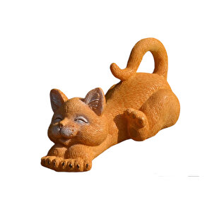 Dekoratif Sevimli Mutlu Kedi Biblo Kedi Heykeli Ev Dekoru
