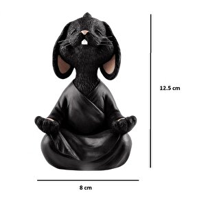 Dekoratif Yoga Yapan Tavşan Biblo Meditasyon Küçük Boy Tavşan Heykeli Ev Dekoru 8x12.5 Cm