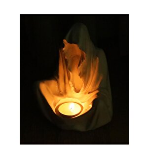 Dekoratif Ghost Hayalet Figürlü Tealight Mumluk Ev Dekoru Ofis Dekoru Süs