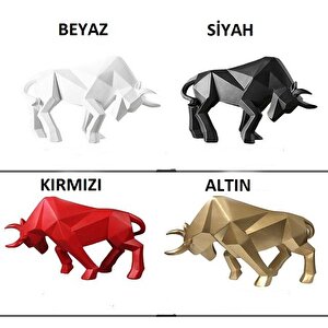 Dekoratif Modern Büyük Boy Kübik Boğa Biblo Heykel Ev Ofis Dekor Ev Aksesuarları Beyaz