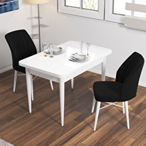 Neri Beyaz 70x110 Sabit  Mutfak Masası Takımı  2 Adet Sandalye